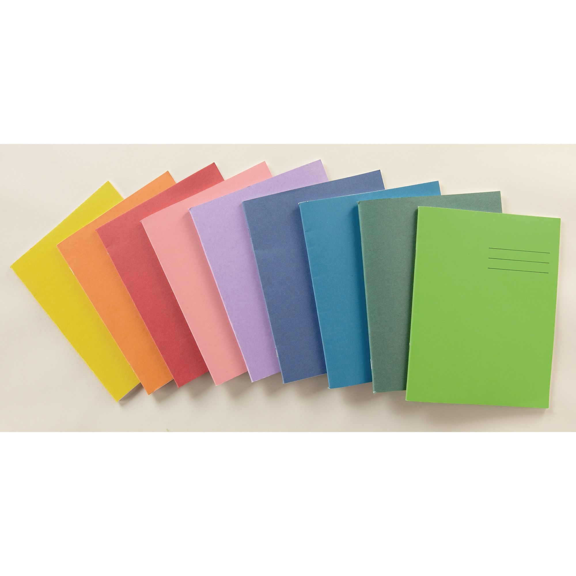 Dark Green 8x6.5" Exercise Book 48-Page, 7mm Squared - Pack of 100